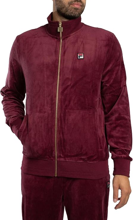 Fila Men's Nero Velour Track Jacket, Fig