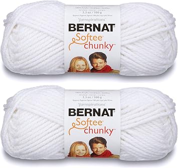Bernat 2-Pack - Softee Chunky Yarn, White, Single Ball