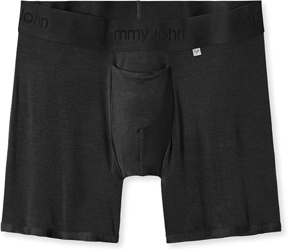 Tommy John Mens Mid-Length Boxer Brief 6 Underwear- Hammock Pouch for Support - Second Skin Fabric for Barely-there Comfort