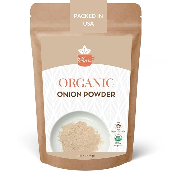 SPICY ORGANIC White Onion Powder 2 LBS (32 Oz.) Certified USDA Organic - The Ultimate Organic Seasoning for Cooking