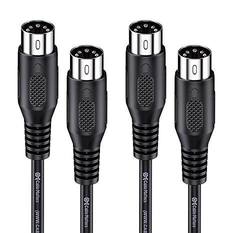 Cable Matters 2-Pack 5 Pin DIN MIDI Cable, 5 Pin MIDI Cable, 3ft | For MIDI Keyboards and Controllers, 5-Pin DIN Male Connectors, Flexible PVC Jacket