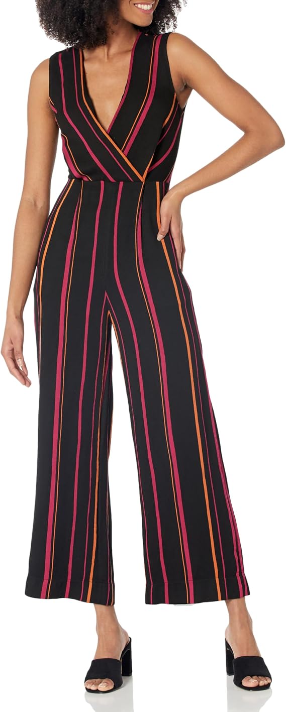 Diane von Furstenberg Rent the Runway Pre-Loved Striped Crossover Jumpsuit