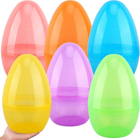 12 Pack 10 Inch Jumbo Fillable Easter Eggs Large Plastic Easter Eggs Bulk Translucent Easter Egg for Easter Party Supplies