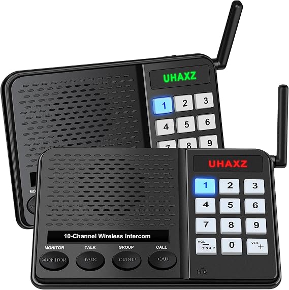 Intercoms Wireless for Home, Long Range Intercom 3 Code 10 Channel