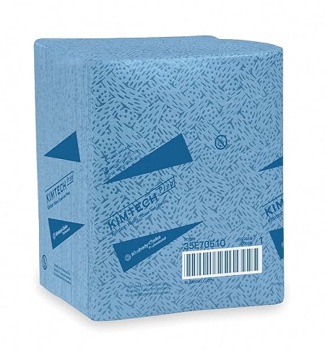 Power Clean Oil, Grease and Ink Cloths, 1/4 Fold, 12.5 x 12, Blue, 66/Box, 8 Boxes/Carton