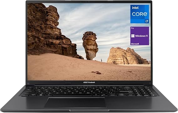 ASUS Vivobook 16" WUXGA with Ultra- Slim NanoEdge bezels Laptop, Intel Core i7-1255U Processor, 32GB RAM 1TB SSD, Wi-Fi 5, Bluetooth 5, Windows 11 Pro, Black