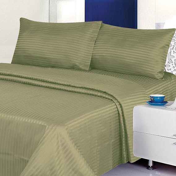 Deluxe Bed Sheet Set - 1800 Series 4 Piece - Deep Pocket - Cool & Wrinkle Free - 1 Fitted, 1 Flat, 2 Pillow Cases (Sage, Queen)
