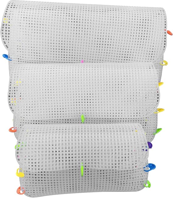 Plastic Bag Canvas Sheets, 3pcs 3 Sizes DIY Plastic Mesh Sheets For Handbag, Embroidery Purse, Yarn, Knit, Crochet, Crafting