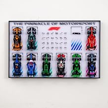 Display Wallboard Compatible with Lego F1 Speed Champions 10 Cars Wall Mount Display Frame(Sets 77242-77251), Space-Saving Mount for Home or Office (White) (Models Not Included!)