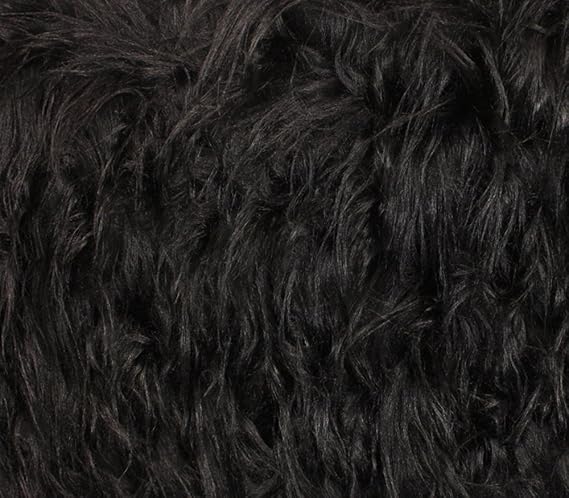 Faux Fur Fabric Long Pile Gorilla Black / 60" Wide/Sold by the Yard