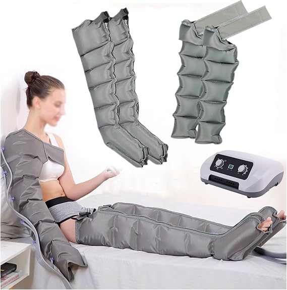 Electric Leg Massager with Air Compression, 6 Cavities Lymphatic Drainage Massager for Legs and Arms, Pressotherapy Recovery System for Enhanced Circulation