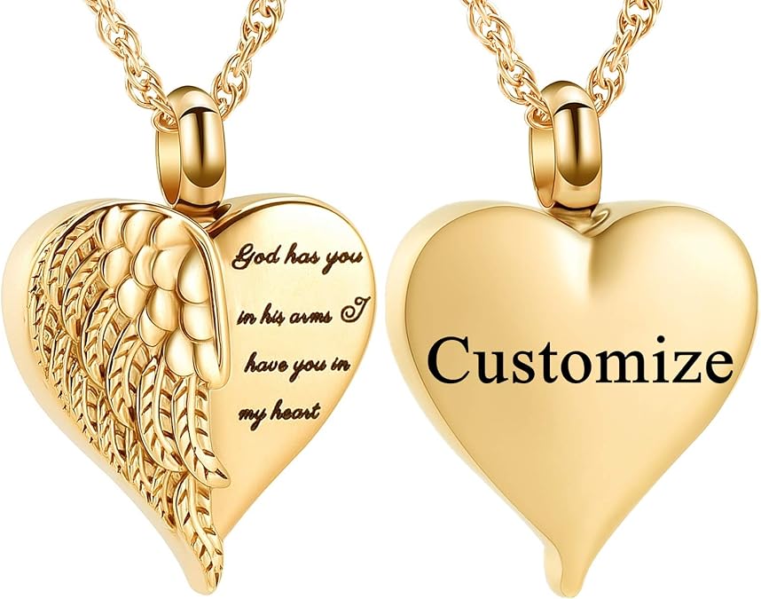 shajwo Cremation Heart Urn Necklace Ashes Jewelry for Women Men Keepsake Pendant Memorial Locket Ash Holder