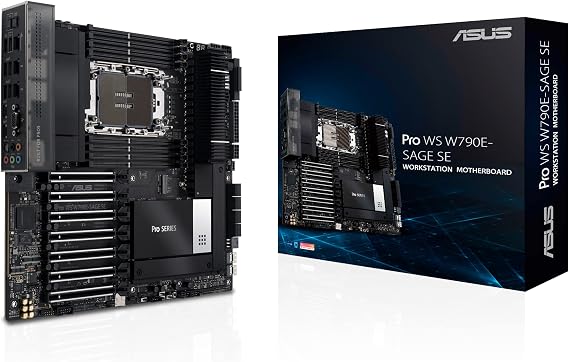 ASUS Pro WS W790 SAGE SE Intel LGA 4677 CEB Motherboard,PCIe 5.0, 7 xPCIe 5.0 x16 Slots,DDR5 R-DIMM, 2x10G BMC LAN, LAN Server-Grade Remote Management,Front and Rear USB 3.2 Gen 2x2 Type-C,ACCE