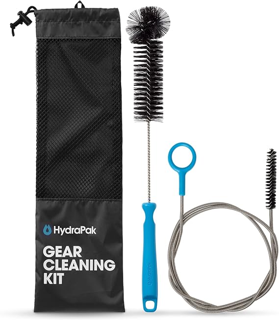 HydraPak Gear Cleaning Kit Bristle and Wire Tube Brush Set | Bristle & Wire Tube Brush Set, BPA & PVC Free, Storage Bag, for Cleaning Hydration Reservoirs, Bladders, Water Containers