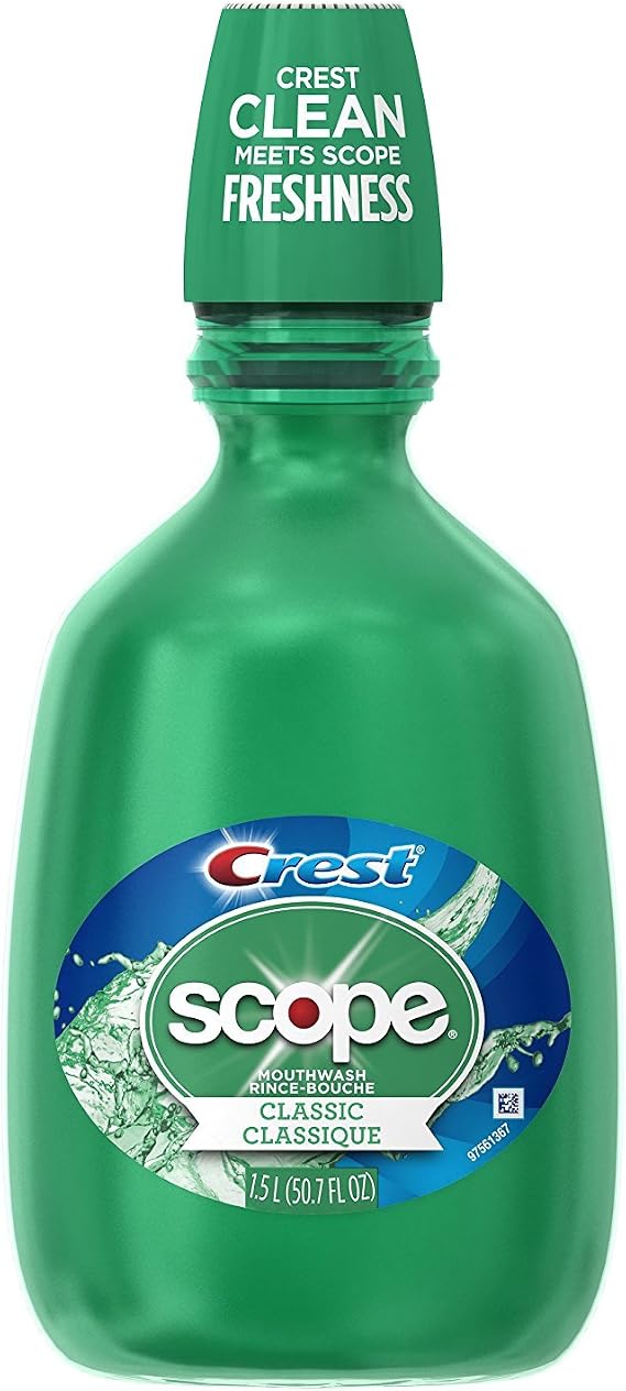 Crest Scope Classic Mouthwash Original Formula, Green, 50.72 Fl Oz