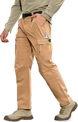 MOURCE Ripstop Work Pants for Men Stretch - Water Resistant Quick Dry Mens Tactical Pants with 9 Pockets