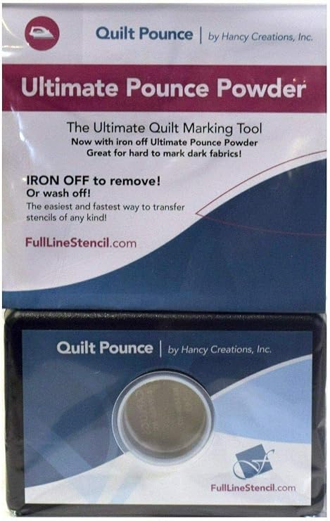 Quilt Pounce Pad with Wash-Out White Chalk Powder 2 Oz. Bag - Quilt Marking Tool