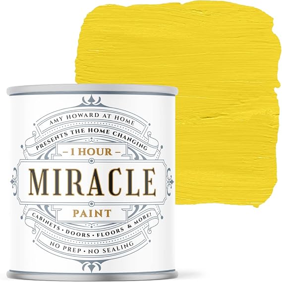 AMY HOWARD AT HOME - One Hour Miracle Paint - Water-Based Enamel Paint - Scrubbable Eggshell Finish Furniture Paint - All In One Paint - No Stripping, Sanding, or Priming - 32 OZ - Sunshine on my Shoulders