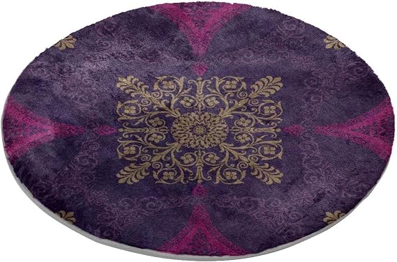 Round Area Rug Arthouse Sophie Conran Zaggaro Purple Medallion Sh Bedroom Carpet Shaggy Soft Chair Mat Washable Doormat