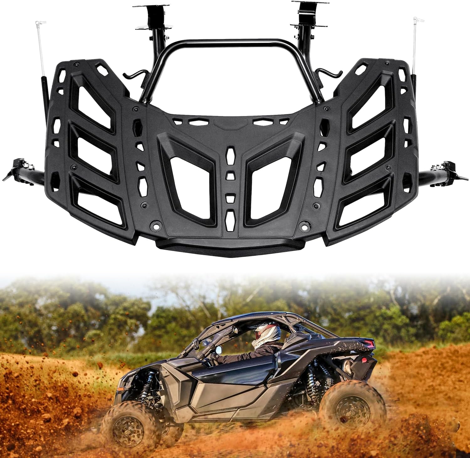 X3 Pivoting Rear Rack with Gas Strut, Spare Tire Back Rack Compatible with Can-Am X3 & X3 Max 2017-2023 Accessories Replace #715002881#715008296 Rear Cargo Luggage Rack