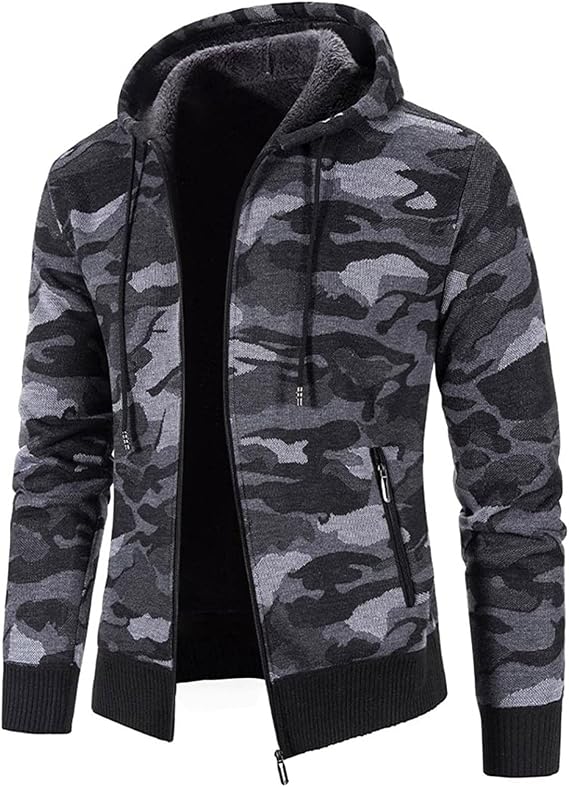 Ymosrh Hoodies Men's Fashion Leisure Long Sleeve Warm Camouflage Printed Hooded Jacket Top Mens Hoodies