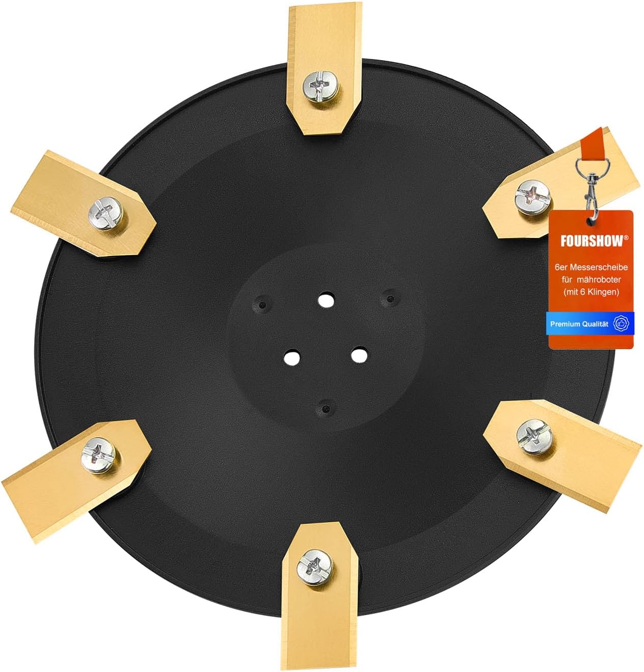 FourShow Cut more efficiently: blade plate + 6 replacement blades compatible with Husqvarna Automower 305 (up to year of manufacture 2016) compatible with Gardena R38Li-R80Li robotic lawnmower
