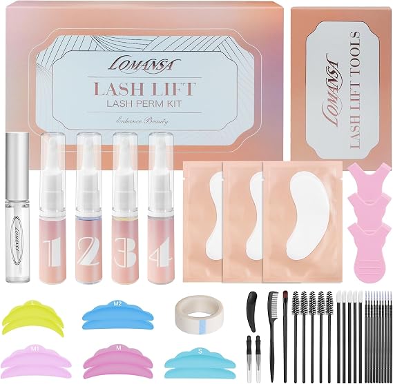 Lash Lift Kit, Eyelash Perming Kit, Eyebrow Lamination Kit, Squeezed Design, Up to 6 Weeks Curl, DIY and Salon(Macaron Pads)