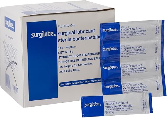 Surgilube Lubricating Jelly - Carbomer Free Sterile 5 Gram Individual Packet 144 per Box 281020545