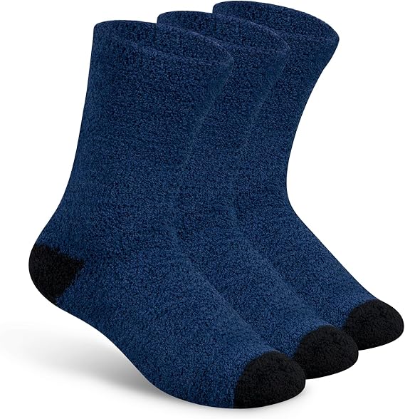 Orthofeet Foot Warmer 3 Pack Non-Binding Comfort Diabetic Socks Blue