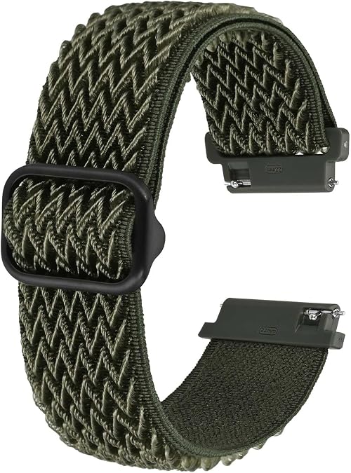 BISONSTRAP Stretchy Nylon Watch Band, Adjustable Buckle Loop Bands, Quick Release, Elastic Braided Nylon Strap 16mm 18mm 19mm 20mm 22mm
