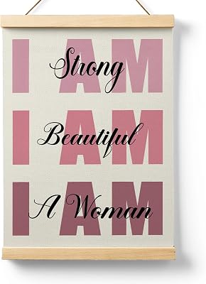 Ryeolo Inspirational Wooden Poster Hanger Frame 12.5X17 Inch,Pink I Am Poster Hanger Frame,Motivational Gifts For Women,Inspirational Gifts For Women