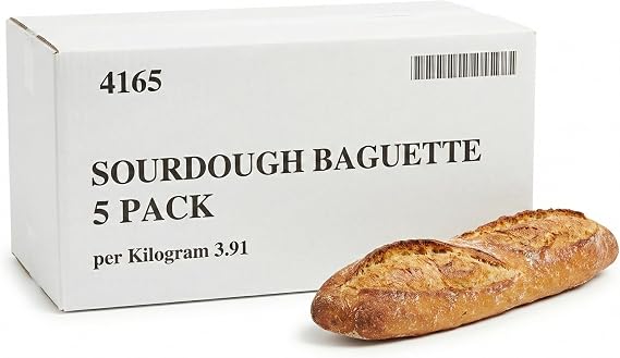 Stone Oven Part-Baked Sourdough French Baguettes, Ready to Bake, Crispy Crust Soft Airy Crumb, Authentic Rustic Flavor, Multi-Pack Artisan Bread for Home Baking, Perfect with Meals & Sandwiches
