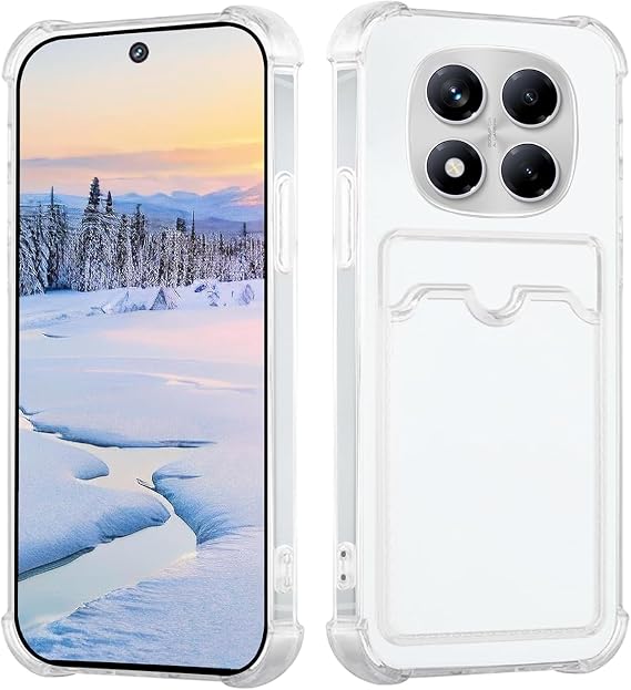 Redmi Note 15 Pro+ Plus 5G İle Uyumlu Yüksek Kalite Özel Kartlıklı Şeffaf Telefon Kılıfı – Arka Cepli Cüzdanlı Silikon Koruyucu Kapak Darbe Emici Esnek TPU, Günlük Kullanıma Uygun SZR03