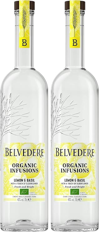 Belvedere Organic Infusions Lemon & Basil, 70cl (Pack of 2)