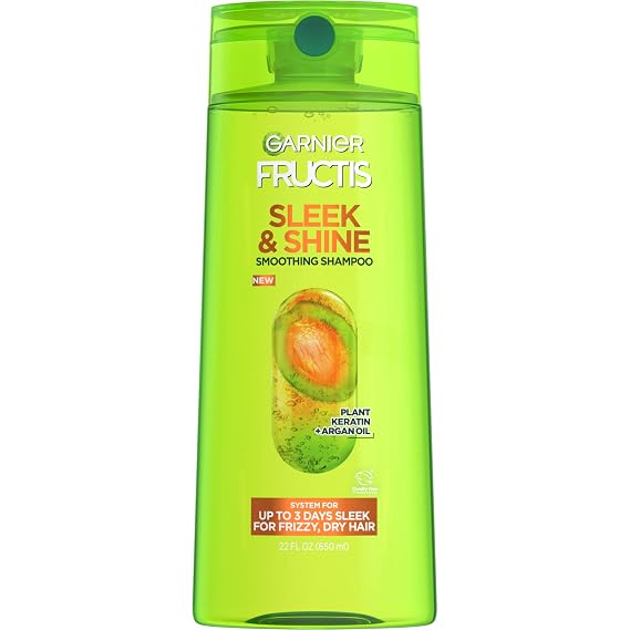 Garnier Fructis Sleek & Shine Shampoo, Frizzy, Dry, Unmanageable Hair, 22 fl. oz.(Packaging May Vary)