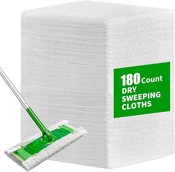 180 Count Dry Sweeping Cloths Compatible with Swiffer Sweeper Dry Sweeping Pad, Strong-Adsorption Duster Refills Mop Compatible with Swiffer Sweeper, 11 x 8.6 inch