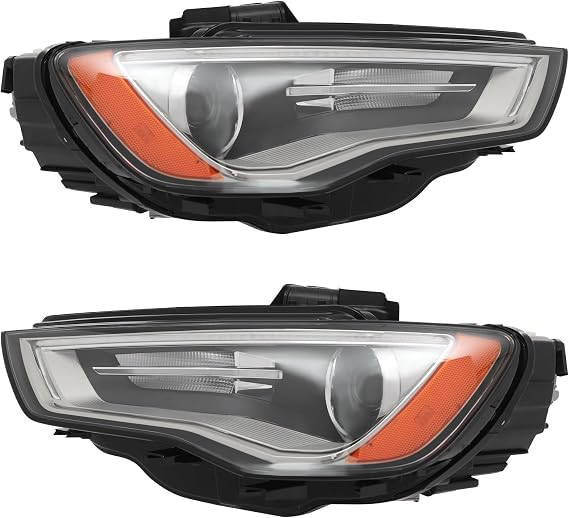 Front HID Headlight Left+Right Side for 2015-2016 Audi A3 HID Headlight w/o Curve Lighting Projector Driver & Passenger Head Lights Direct Replacement Headlamps Assy Set Assembly (A Pair)