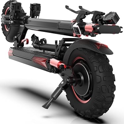 Off-Road Electric Scooter for Adults, 11 Tire, 48V 1821AH Battery, 1200W Motor, Folding E Scooter with Seat, Double Braking Systems