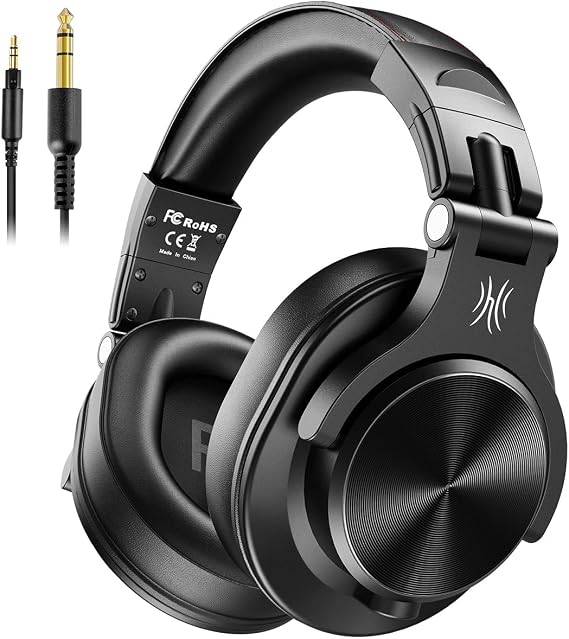 OneOdio Headphones Over Ear DJ Headphones with Cable Professional Closed Studio HiFi Headphones with Share Port for Electric Drum Piano Guitar AMP Recording Monitoring