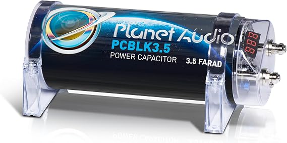 Planet Audio PCBLK3.5 Car Capacitor, 3.5 Farad, Energy Storage