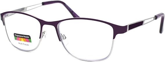 Multi-Focus Progressive Reading Glasses 3 Powers in 1 Reader Spring Hinge Metal
