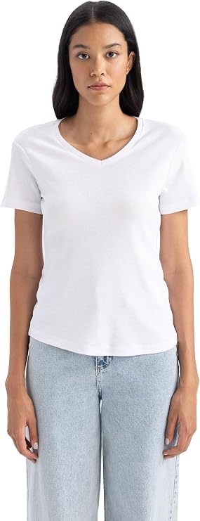 DeFacto Kadın Slim Fit Kısa Kollu Tişört