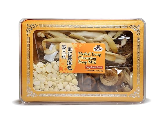 USTCM Herbal Lung Cleansing Soup Mix Soup Base Ba Wang Hua Wu Hua Guo Tang Soup Made Easy! 3-4 Servings 6.35oz