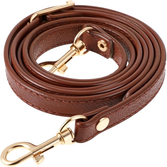Purse Straps Replacement Crossbody Leather Purse Strap with Metal Buckles Long Adjustable Bag Strap Crossbody Straps for Purses Handbags(Brown)
