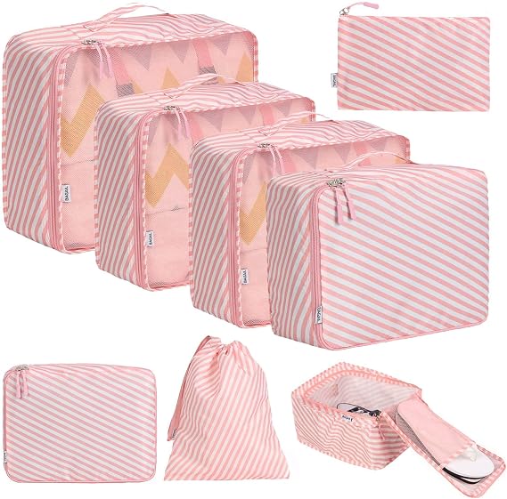 BAGAIL Packing Cubes for Suitcase 8 Set, Lightweight Luggage Packing Organizers Packing Cubes for Travel Accessories