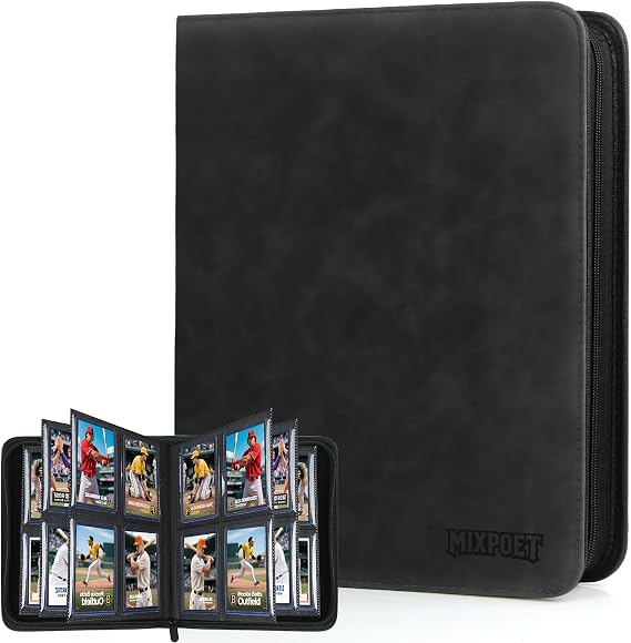 Trading Card Top Loader Binder, Trading Cards Folder Album with Sleeves, 4 Slot 112 Pockets, Collectible Games Storage Holder, MTG TCG Baseball Football Sports Cards, FOR TOP LOADERS ONLY
