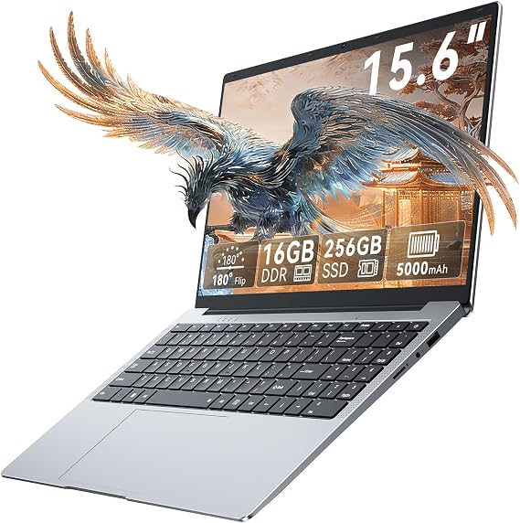 15.6" FHD Laptop Computer, Win 11 Laptop with Dual-Core 4425Y, 16GB RAM 256GB SSD,Lightweight Portable Notebook for Student Online Learning, Home Office, Light Business & Entertainment