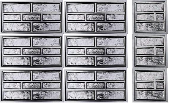 Concrete Mold Wall Stone Plaster Cement Tiles Wall Decor ABC Plastic W26 (6 Big + 3 Small)