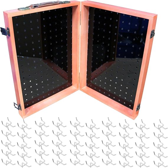 Wooden Foldable & Portable Acrylic Pegboard Display Stand for Craft Shows Panel Pegboard Jewelry Display Organizer - The Perfect Display Stand for Craft Shows, Traveling Display Cases, and More