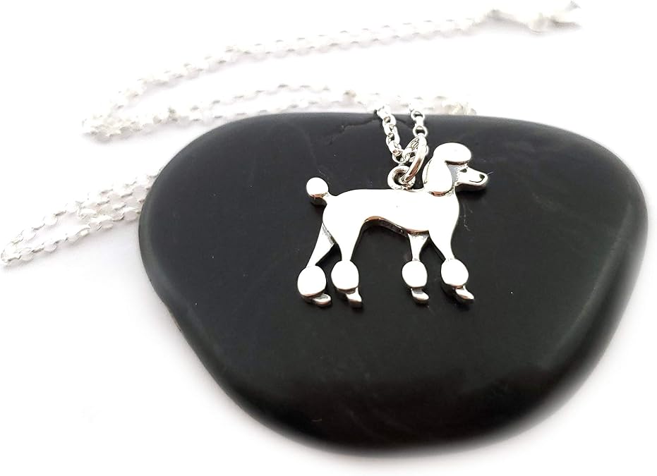 Sterling Silver Poodle Necklace Handmade Dog Lover Jewelry, Dainty Pet Pendant Gift
